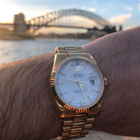 rose gold rolex day date 36mm|Rolex Day-Date white dial.